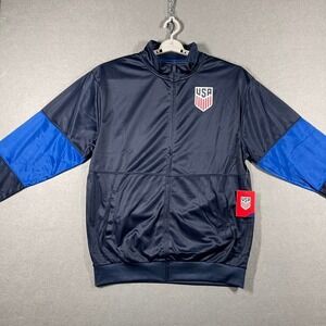 Team USA Jacket Mens XL Navy Blue United States Soccer USSF USMNT Full Zip